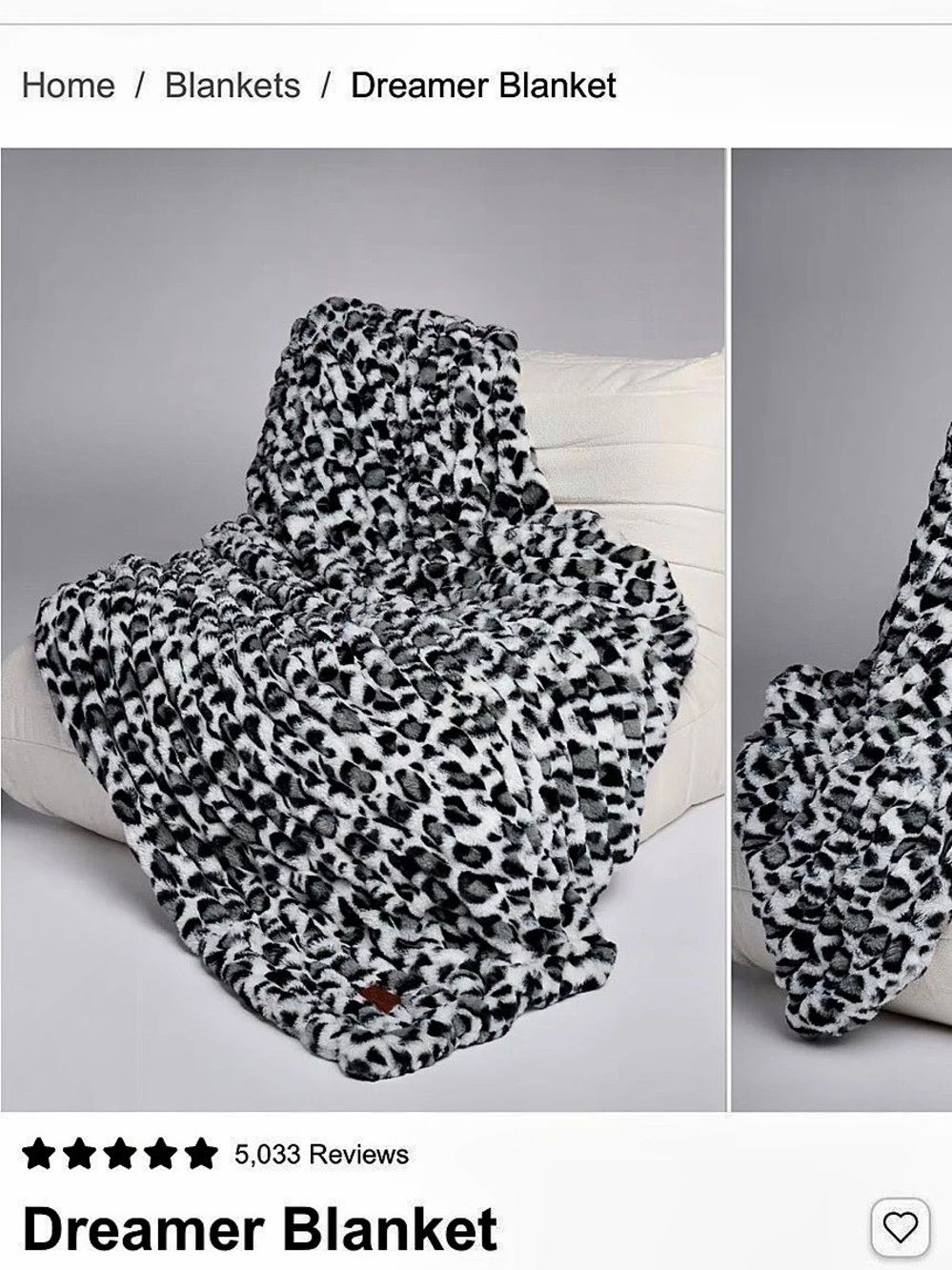 Comfrt Dreamer Blanket Panther Print XL (queen)